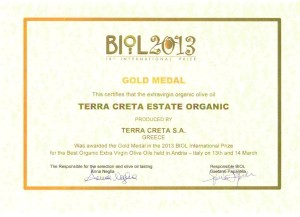 Award Biol Gold 2013 and Biol Greece for our organic Olive Oi